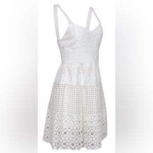 All Saints Ivory Eyelet Lace Sleeveless Dress Sz 4